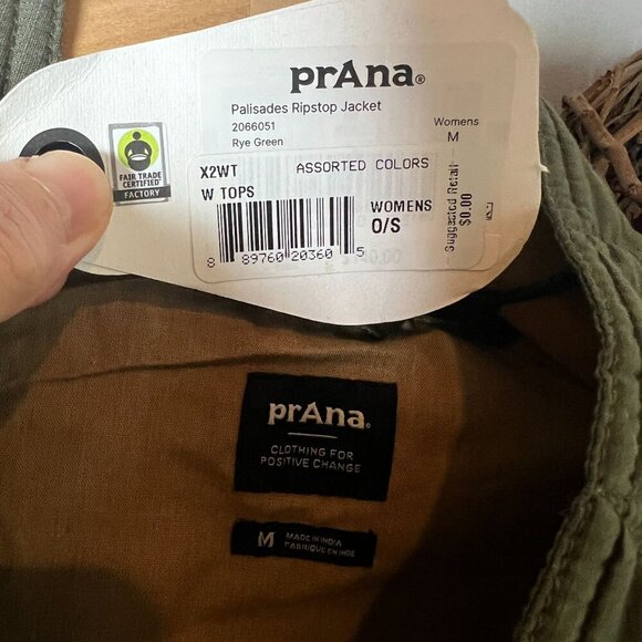 Prana Palisades Ripstop Womens Jacket MEDIUM in Rye Green UPF 50+ - Picture 2 of 12
